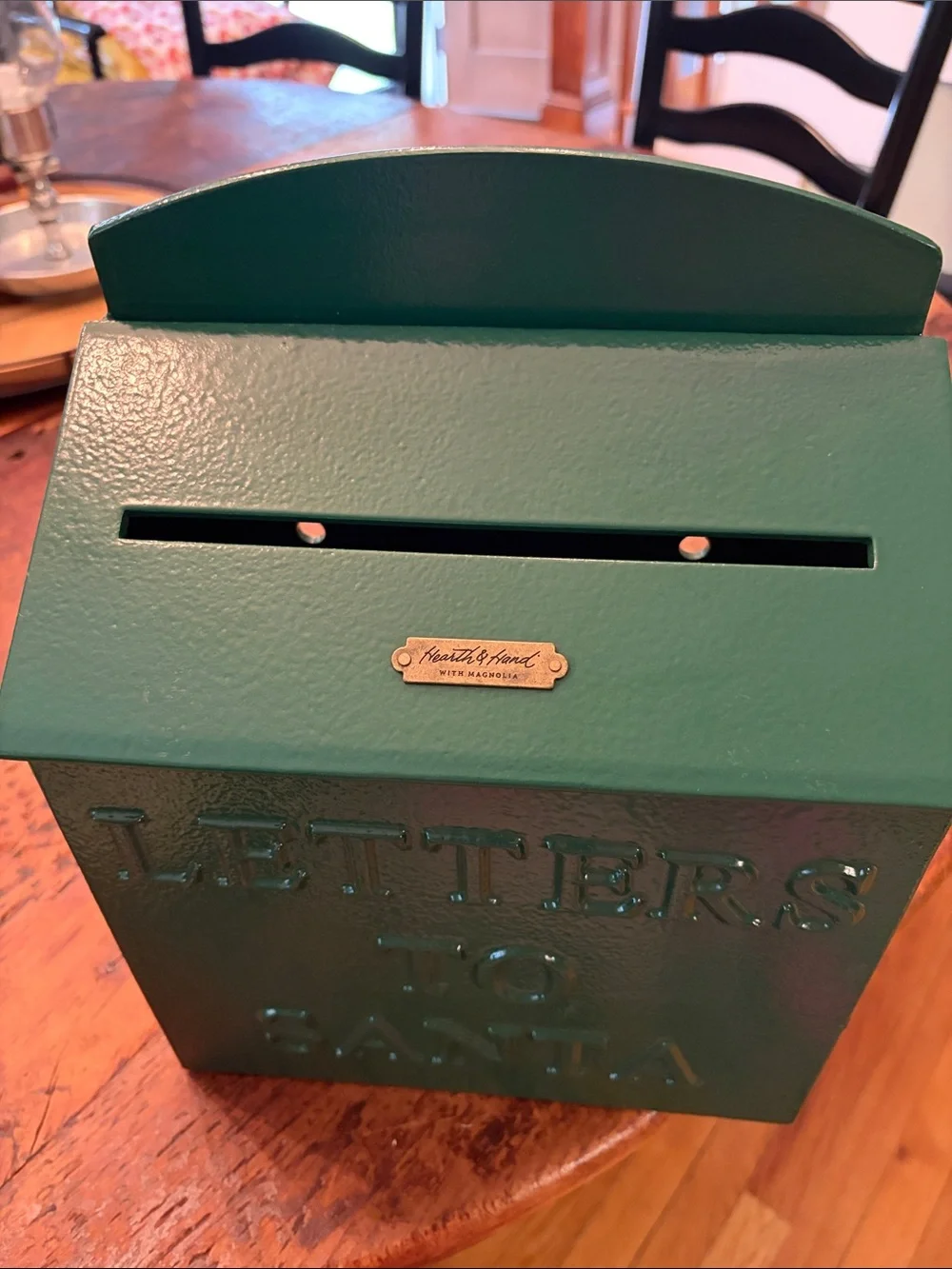 Magnolia Hearth & Hand  Hunter Green 'Letters to Santa' Mailbox heavy metal
